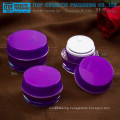 Elegant fabulous high quality beautiful round drum shape luxury acrylic cosmetics packaging plastic bottle and jar